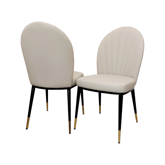 Etta Beige Leather Dining Chair