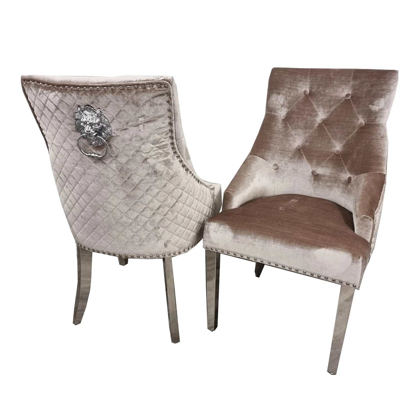 Bentley Beige Velvet Dining Chairs