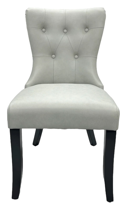 Louis PU Grey Leather Chair