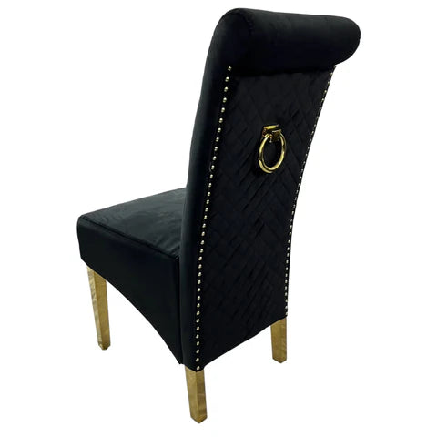 Lucy Black / Gold Dining Chairs