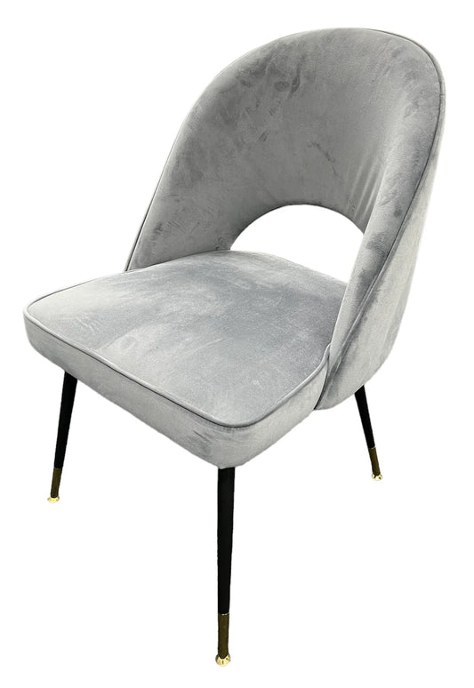 Venice Dark Grey Velvet Dining Chairs