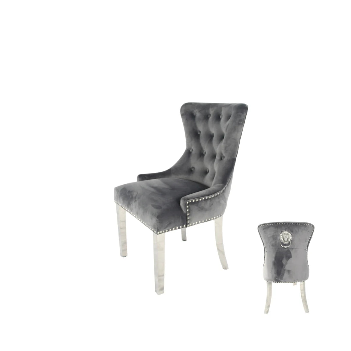 Chelsea Dark Grey Velvet Dining Chair