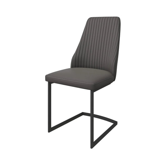 Roberto Dark Grey Leather Dining Chair