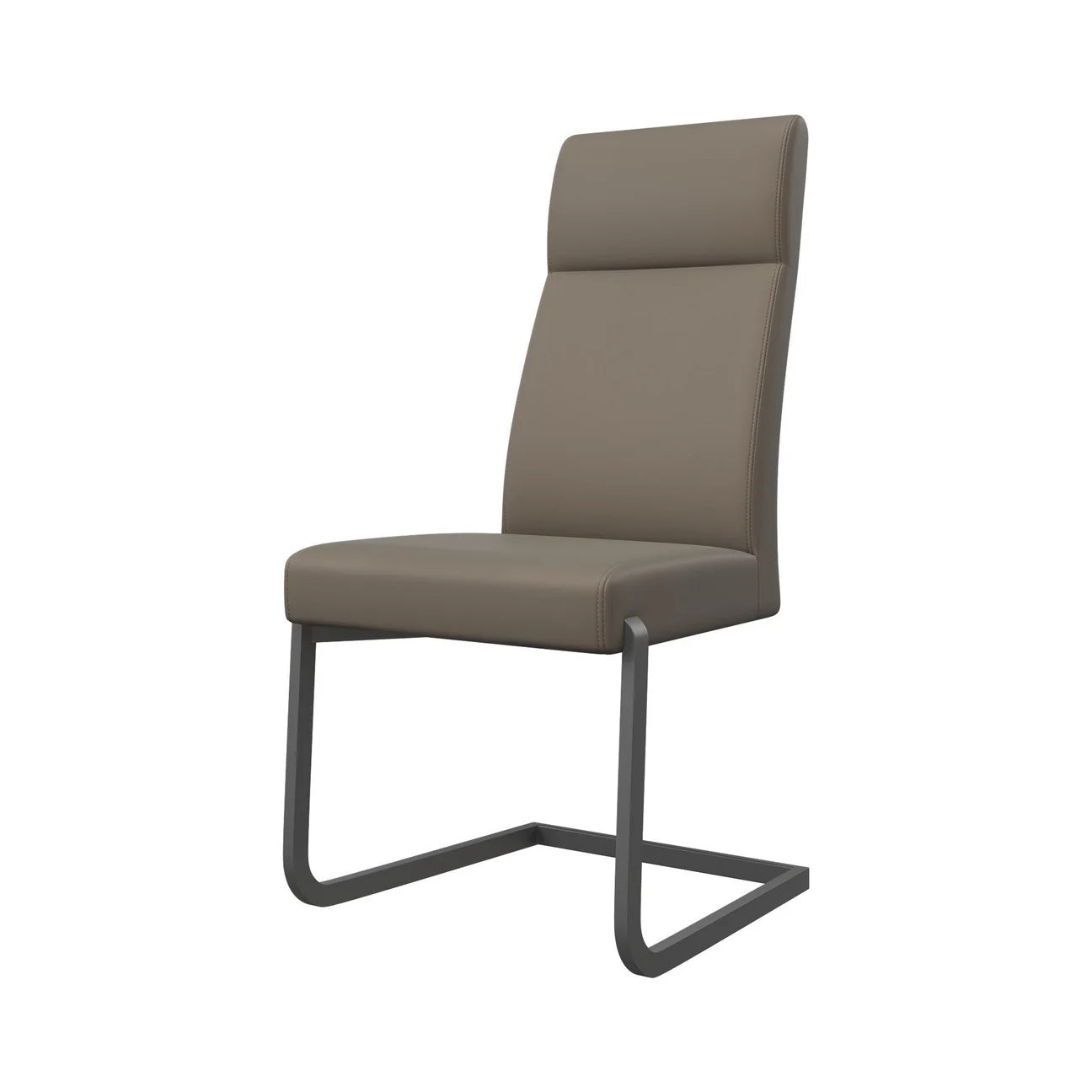 Dante Leather Dining Chair Grey Frame