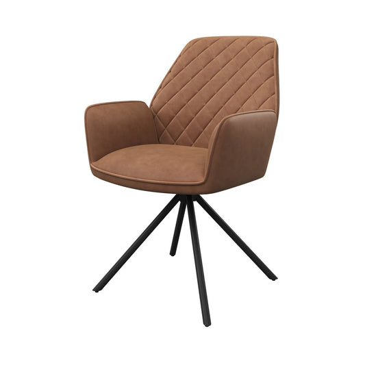 Lina Leather Swivel Dining Chair