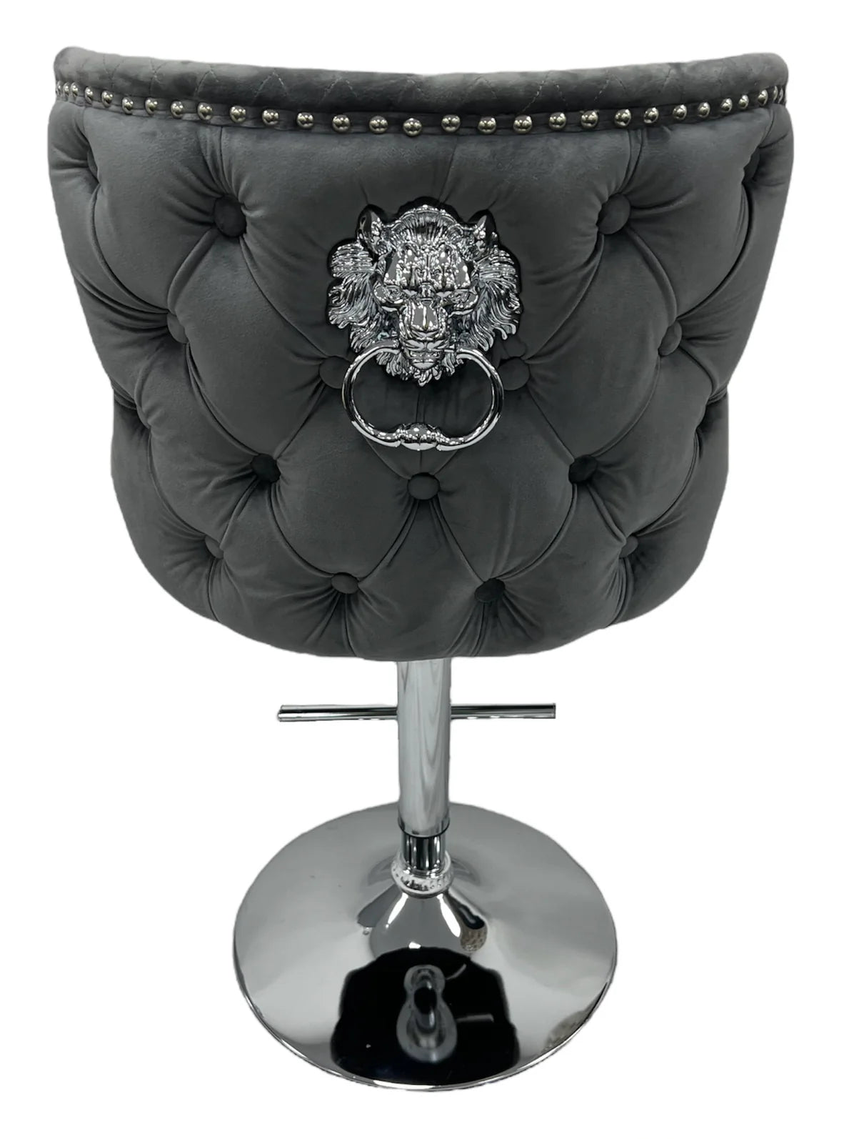 Lewis Lion Knocker Dark Grey Bar Stool