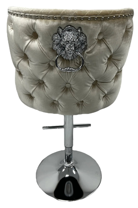 Lewis Mink Lion Knocker Bar Stool