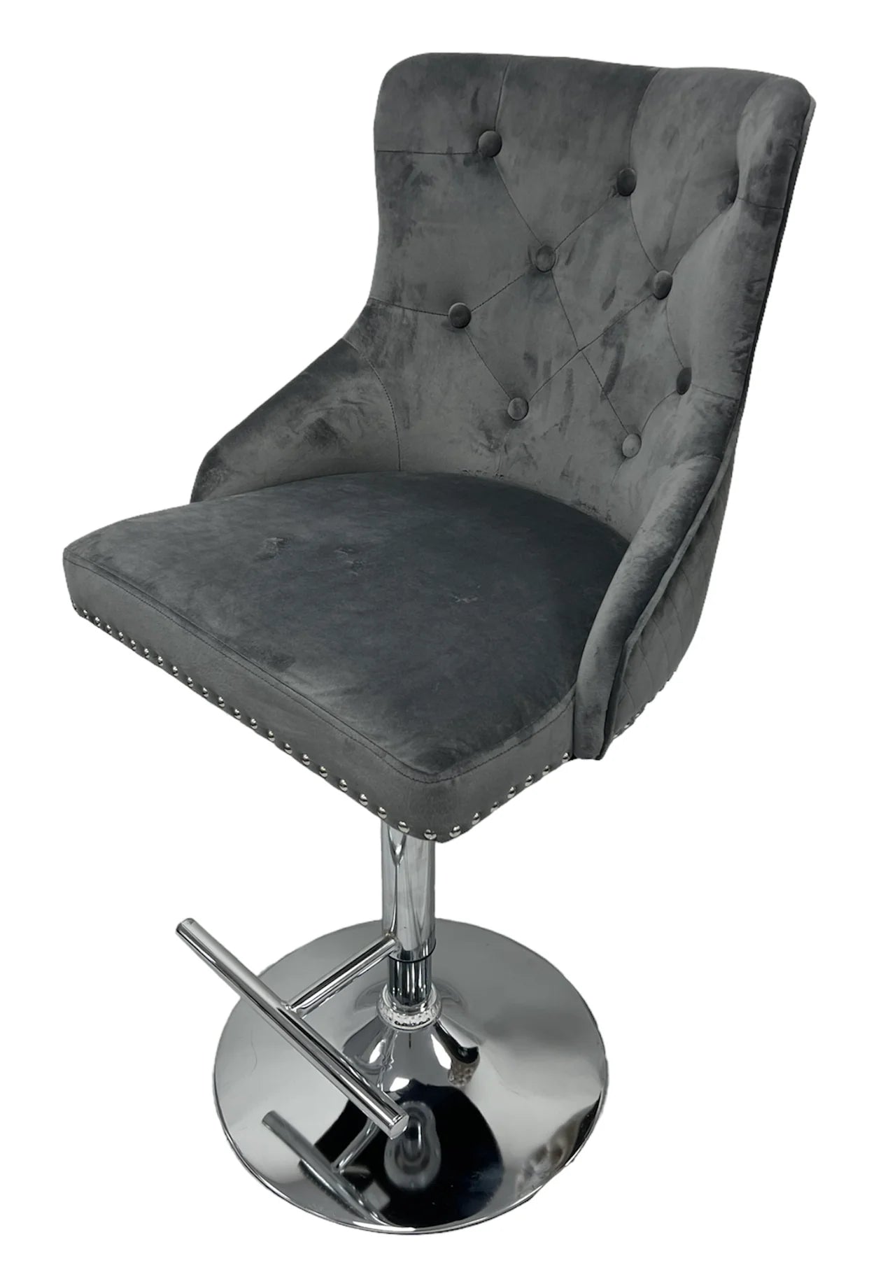 Mayfair Quilted Dark Grey Bar Stool