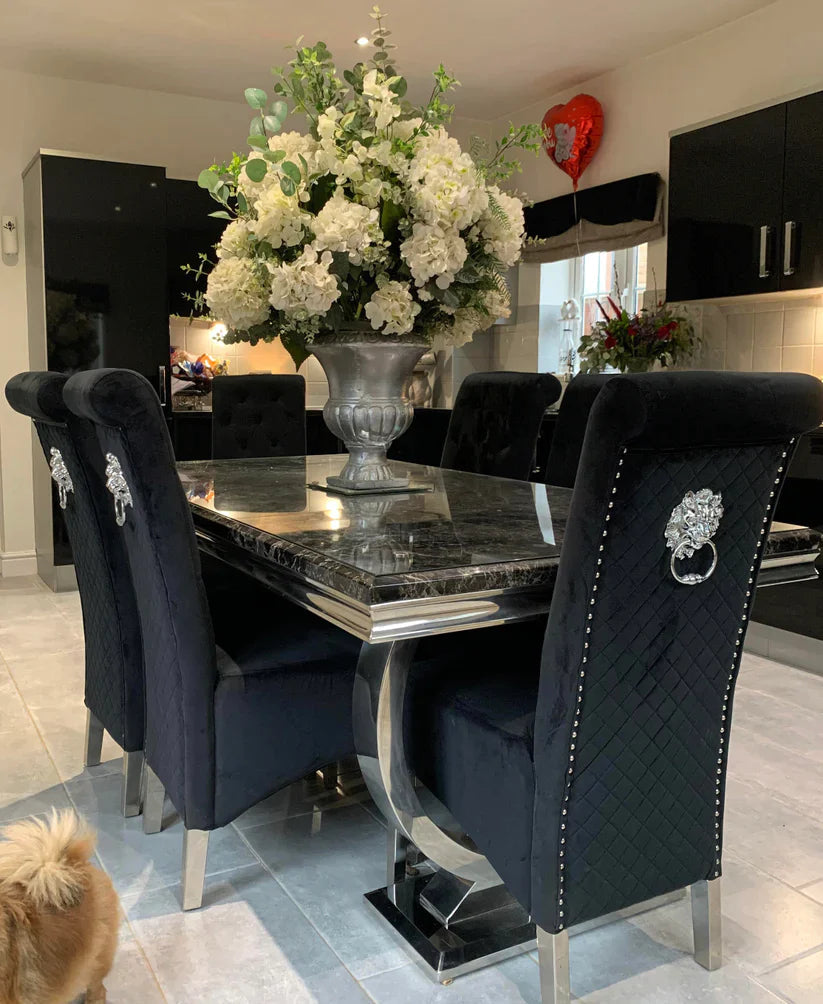 Ariana Marble 1.8M Table & Emma Dining Chairs