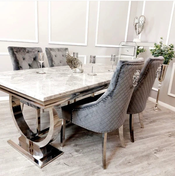 Ariana 1.8M Marble Table & Bentley Dining Chairs