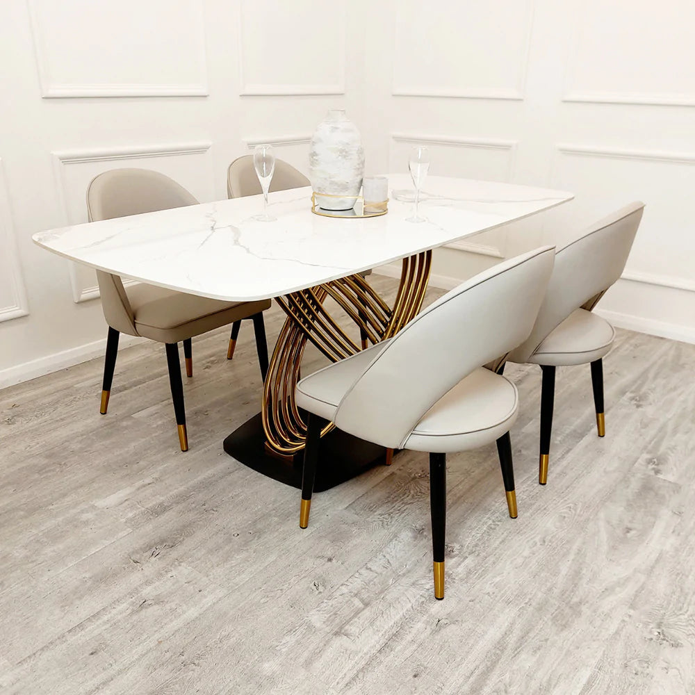 Orion 1.8M Table & Astra Leather Dining Chairs