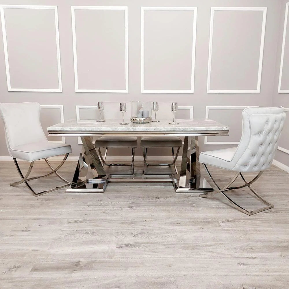 Xavia 1.8M Marble Table & Belgravia Dining Chairs