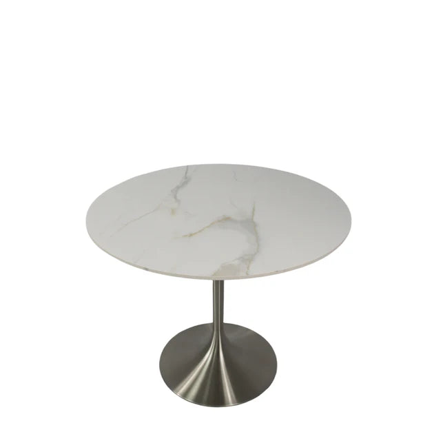 Bentley 90cm Round Chrome Dining Table